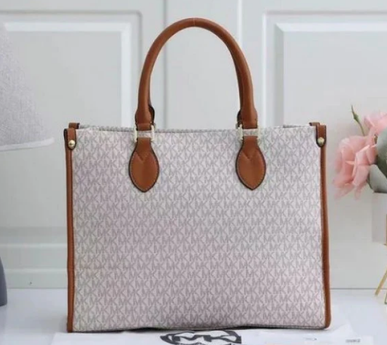 MICHAEL KORS Blush Whisper Luxe Signature Canvas Tote Bag