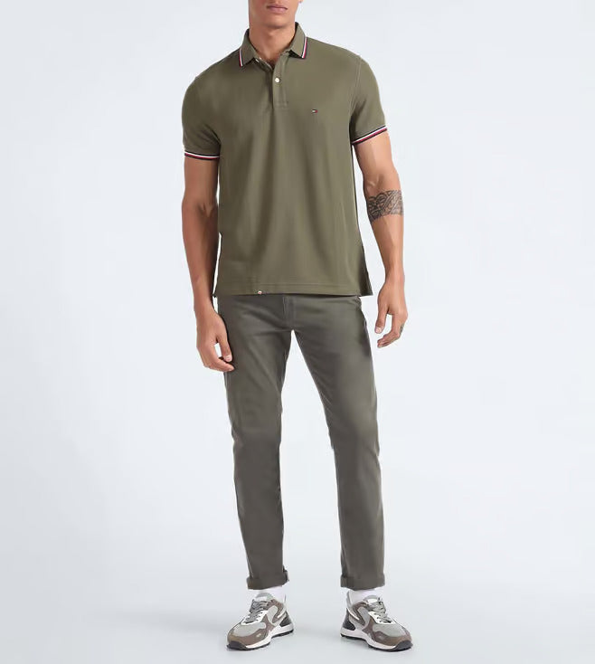 TOMMY HILFIGER Enchanted Olive Classic Fit Piqu�� Polo Shirt