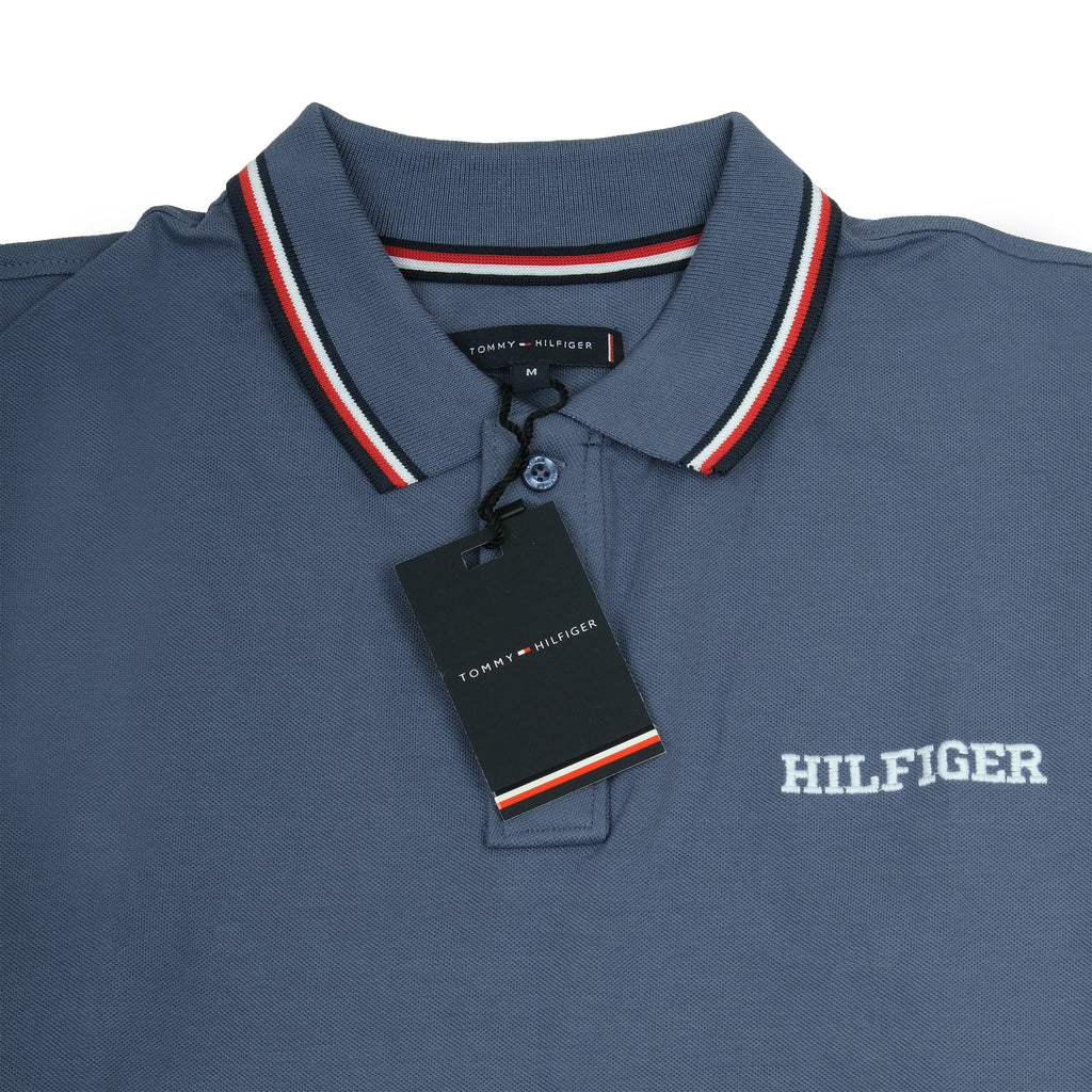 TOMMY HILFIGER Ocean Blue Classic Fit Polo Shirt with Contrast Trim