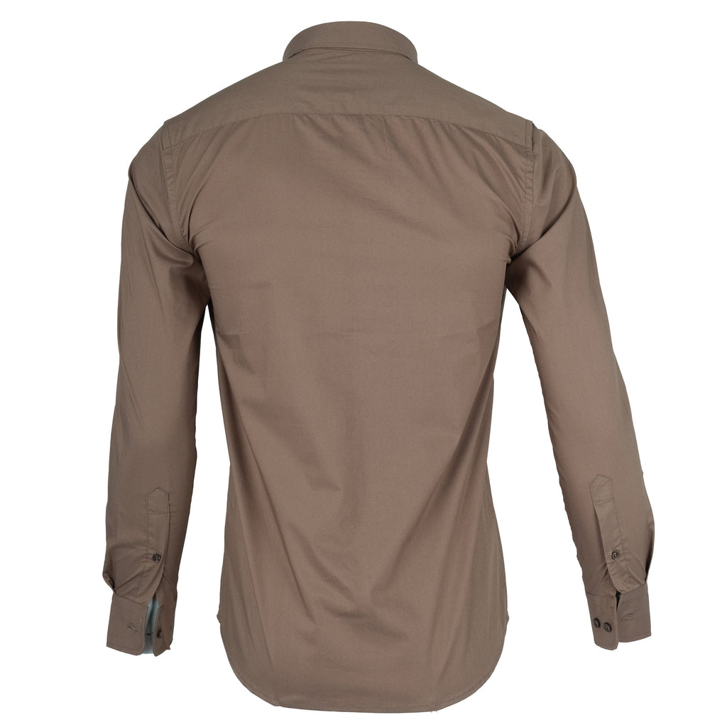 LACOSTE Earthy Walnut Classic Fit Long Sleeve Button-Up Shirt