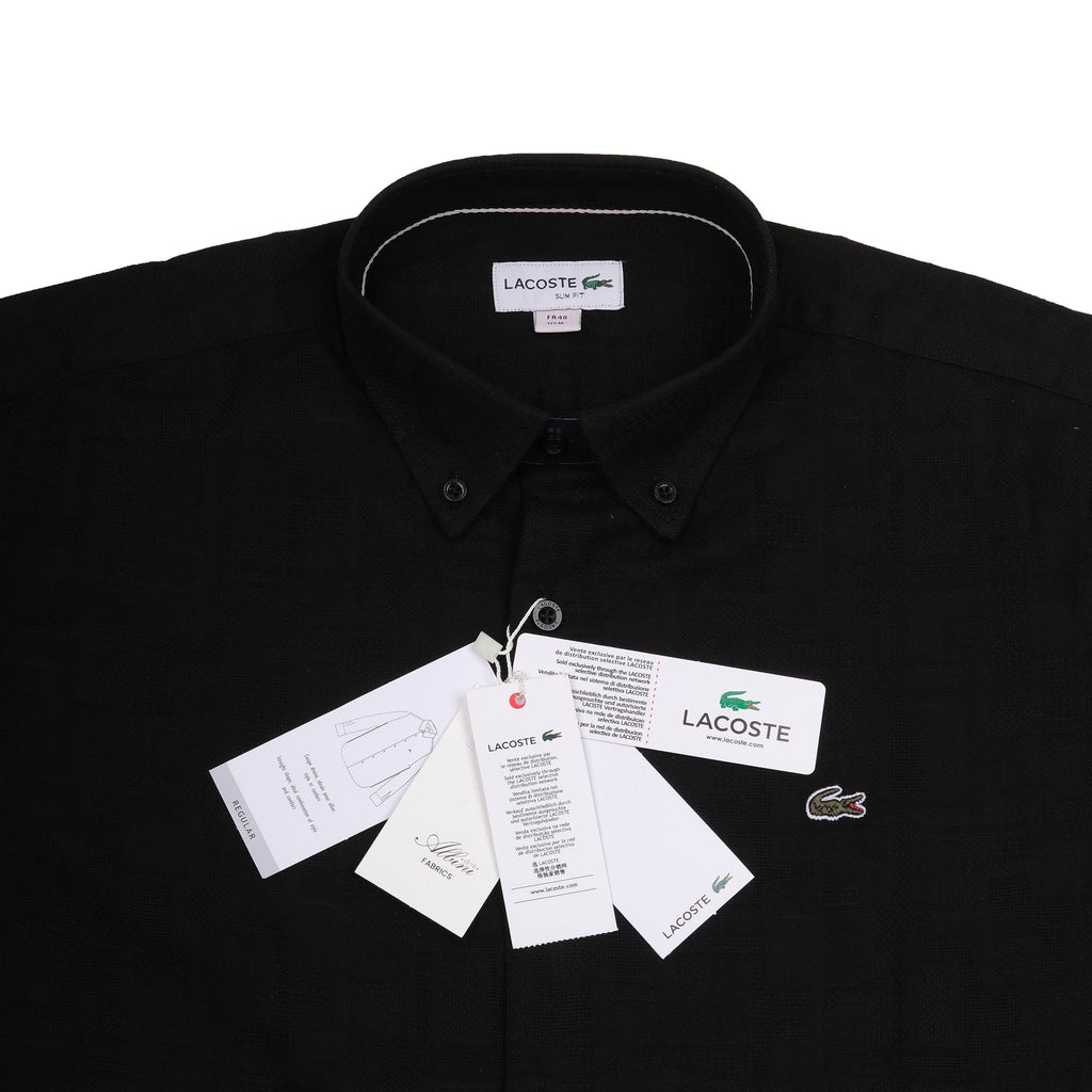 LACOSTE Onyx Noir Classic Fit Long Sleeve Button-Up Shirt