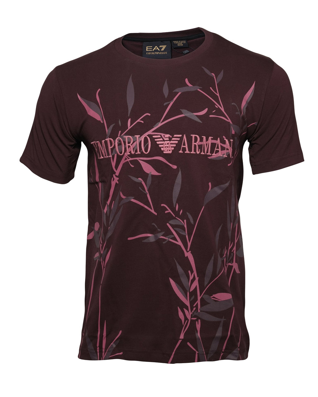 EMPORIO ARMANI EA7 Crimson Blossom Slim Fit Short Sleeve Graphic Tee