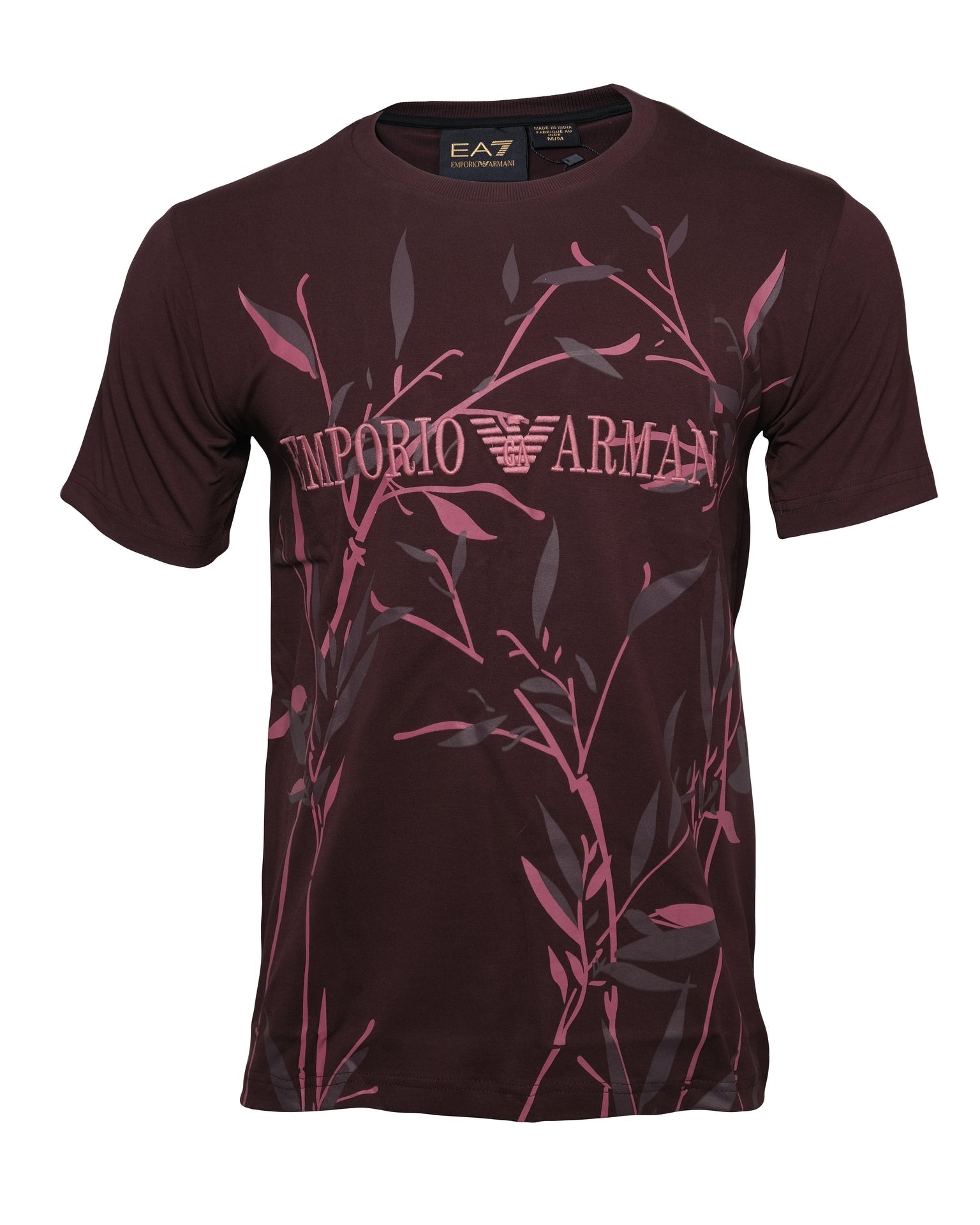 EMPORIO ARMANI EA7 Crimson Blossom Slim Fit Short Sleeve Graphic Tee