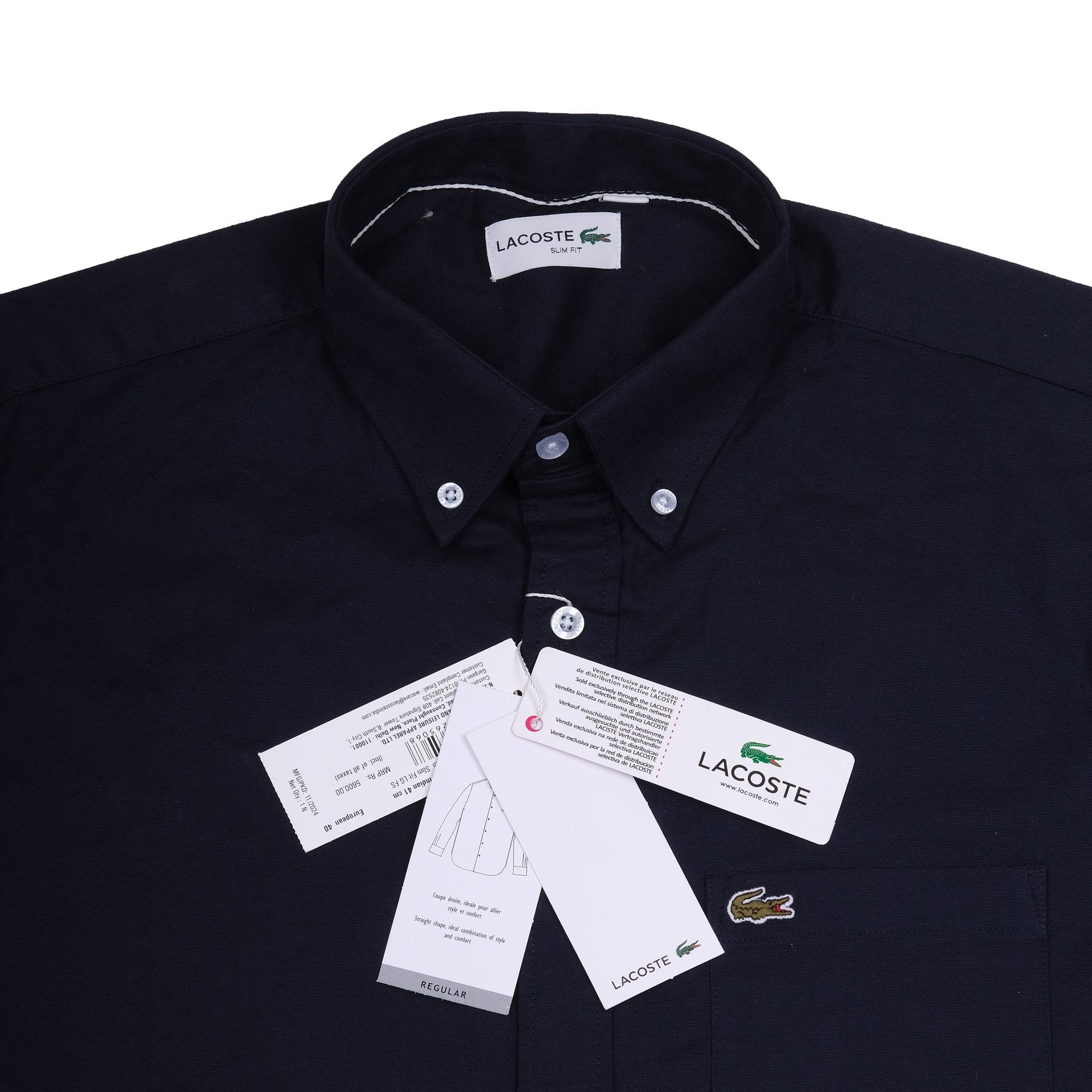 LACOSTE Deep Ocean Classic Fit Short Sleeve Button-Up Shirt