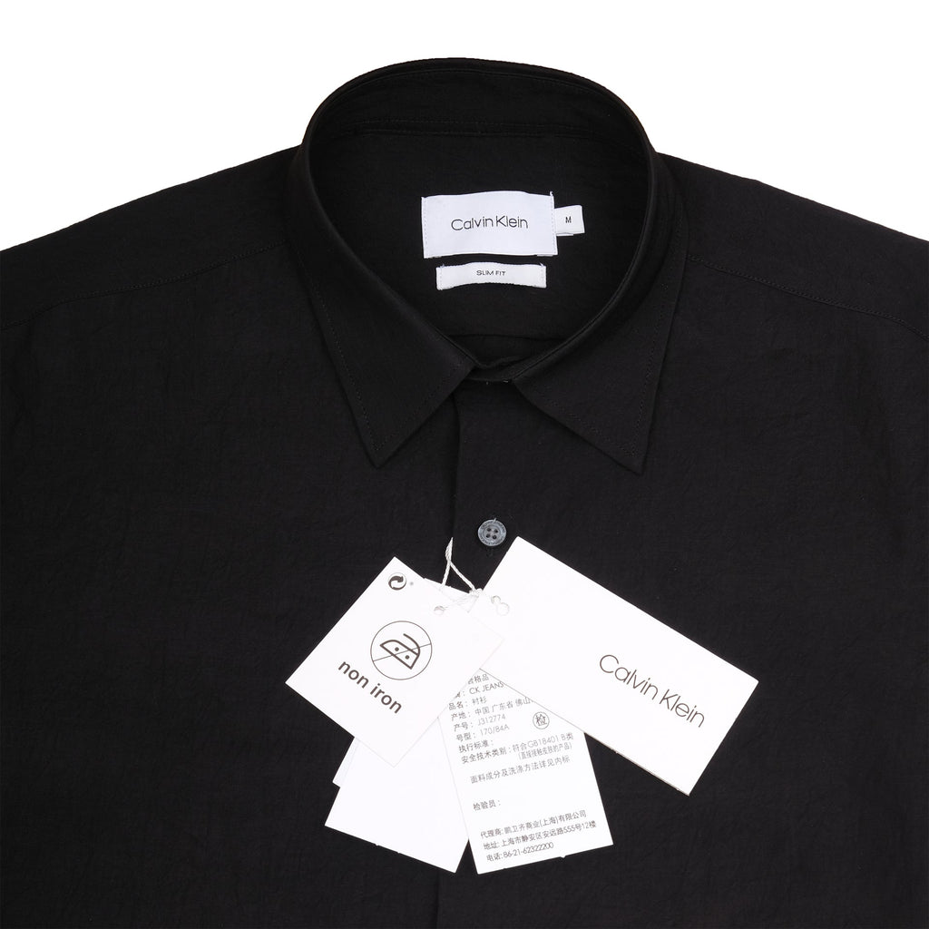 CALVIN KLEIN Midnight Noir Slim Fit Long Sleeve Dress Shirt