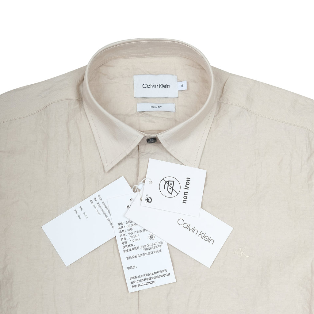 CALVIN KLEIN Sand Dune Slim Fit Long Sleeve Button-Up Shirt