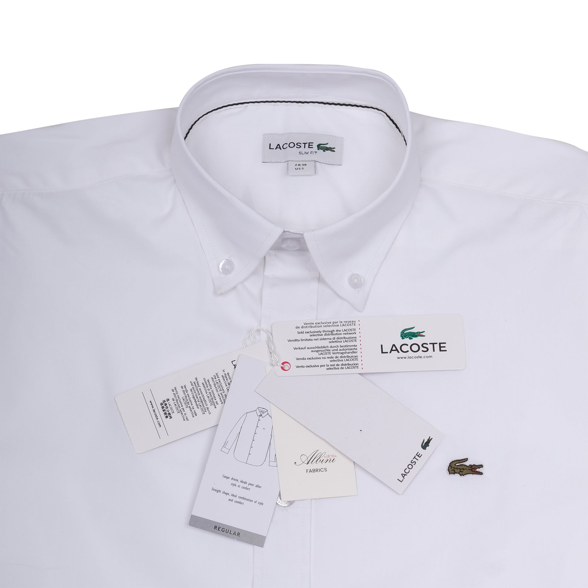 LACOSTE Cloud White Classic Fit Button-Down Shirt