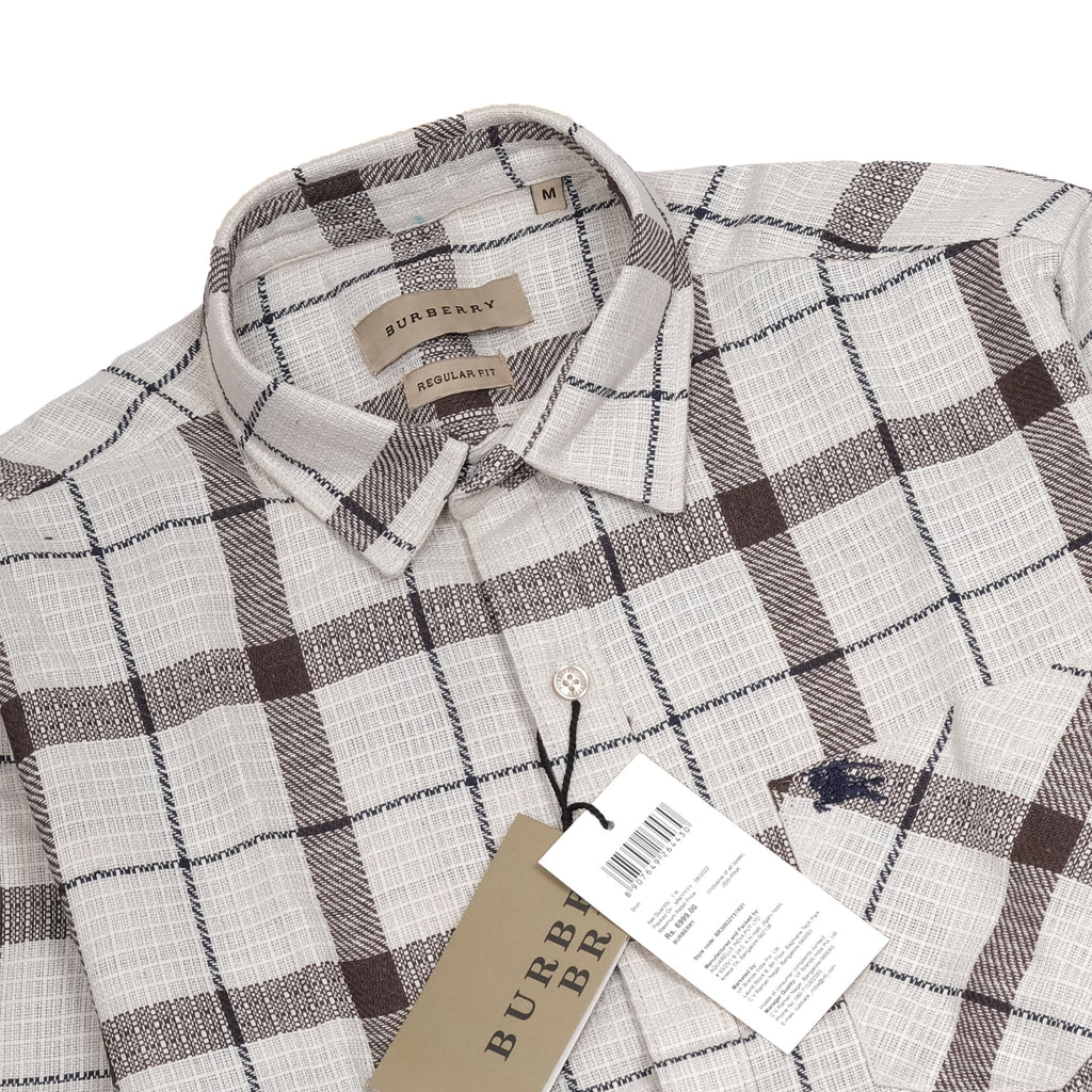 BURBERRY Desert Stone Check Regular Fit Long Sleeve Shirt