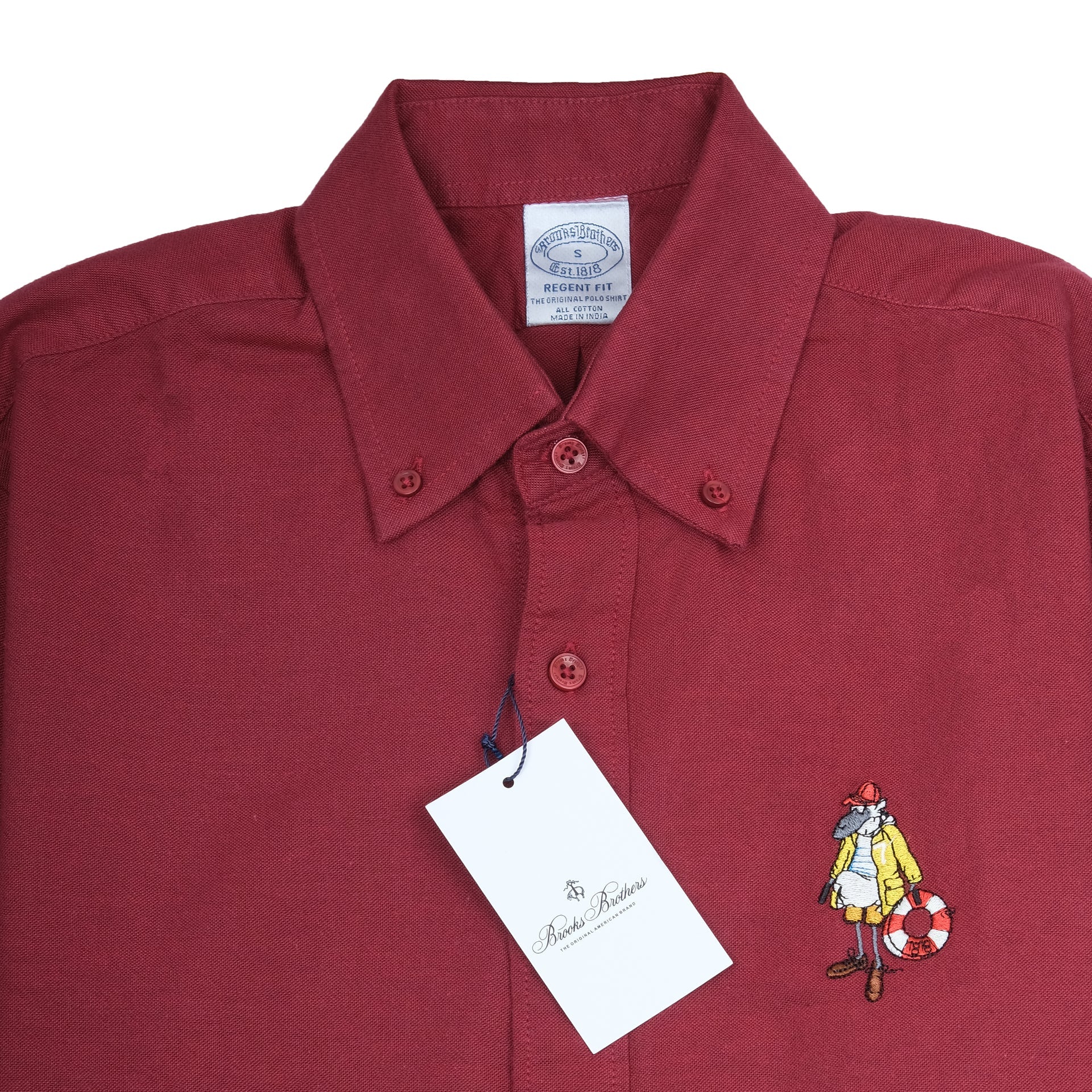 BROOKS BROTHERS Crimson Tide Classic Fit Long Sleeve Regatta Shirt