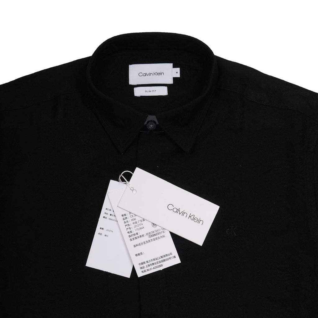 CALVIN KLEIN Onyx Noir Slim Fit Long Sleeve Shirt