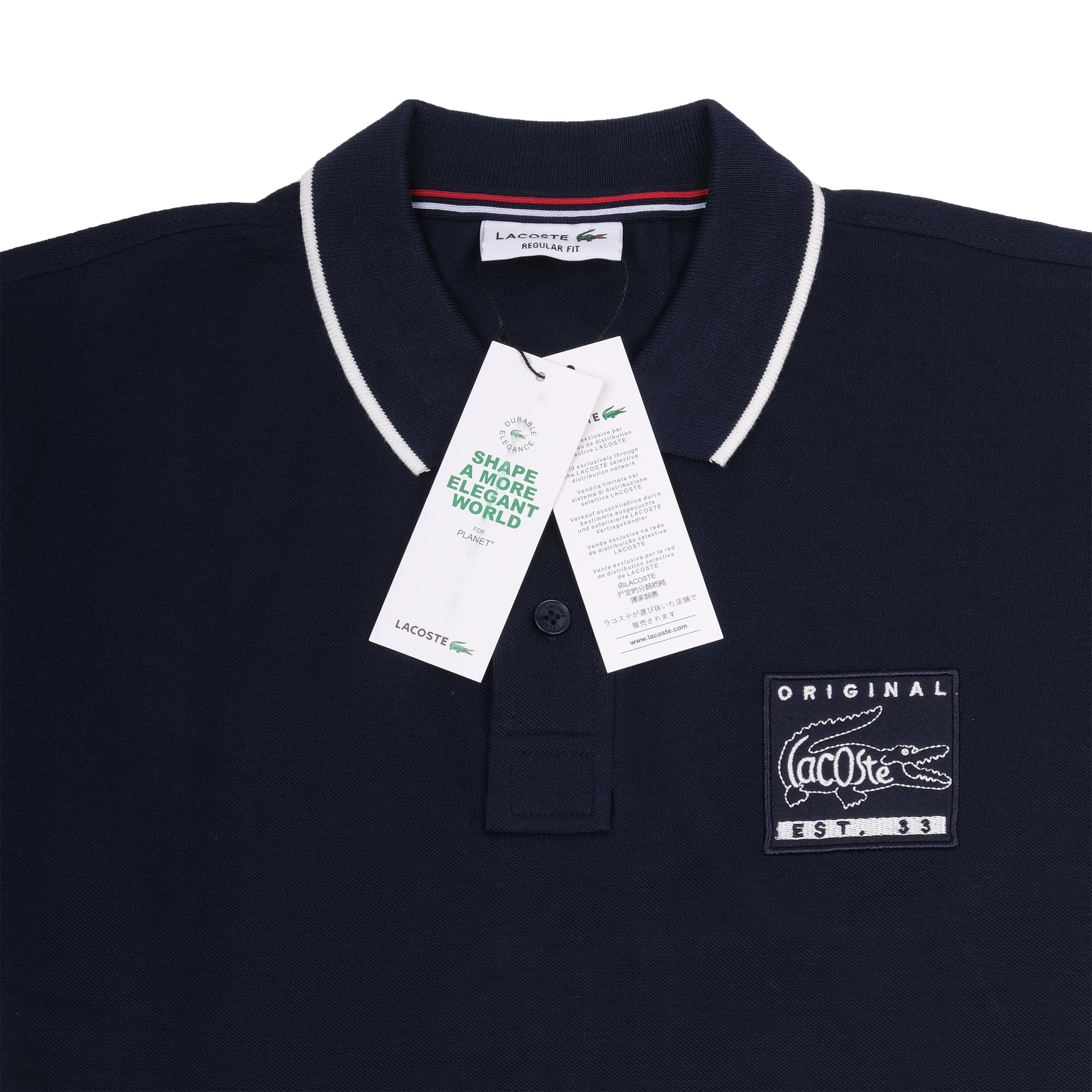 LACOSTE Midnight Navy Classic Fit Polo Shirt with Contrast Trim
