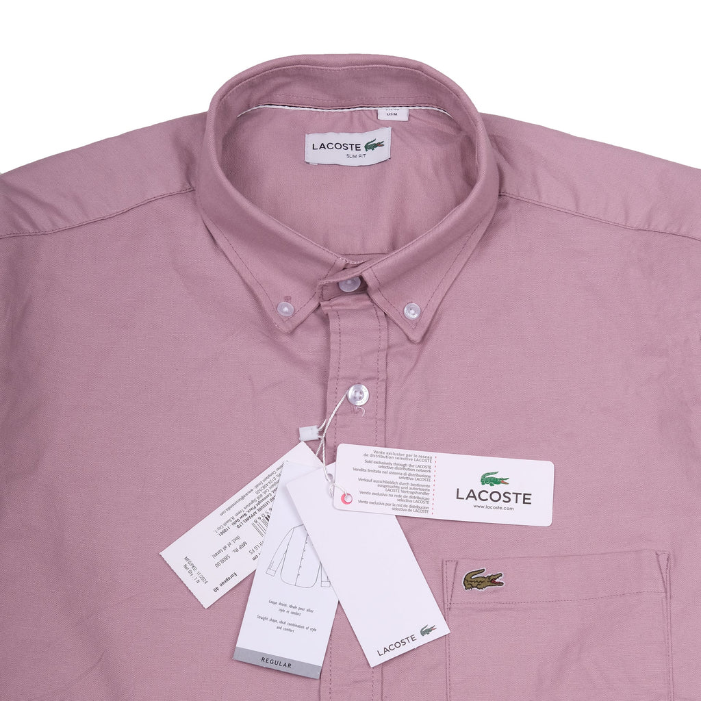 LACOSTE Blush Petal Classic Fit Short Sleeve Button-Up Shirt