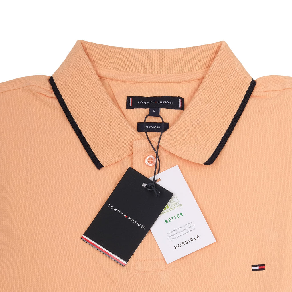 TOMMY HILFIGER Sunset Coral Classic Fit Color-Block Polo Shirt