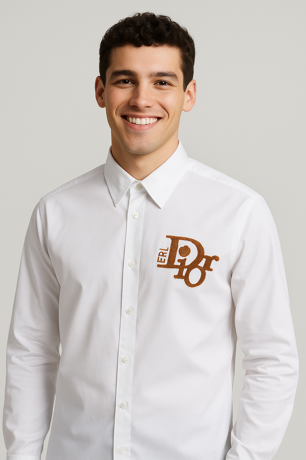 DIOR Frosted Pearl Classic Fit Long Sleeve Shirt