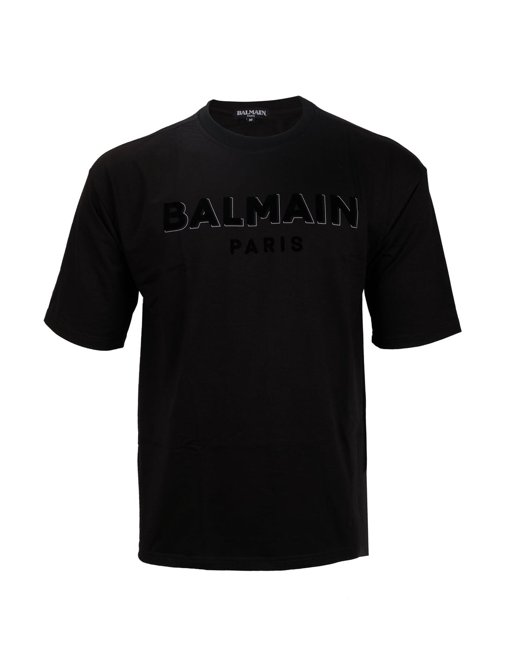BALMAIN Midnight Noir Luxe Logo Short Sleeve Tee
