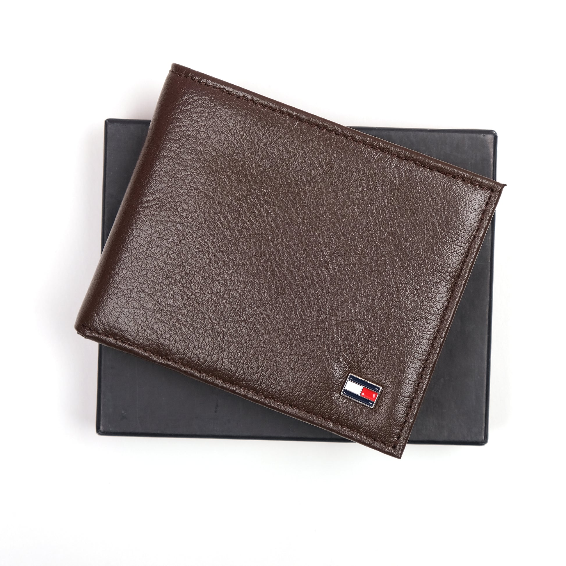 Tommy Hilfiger Luxurious Cocoa Leather Wallet
