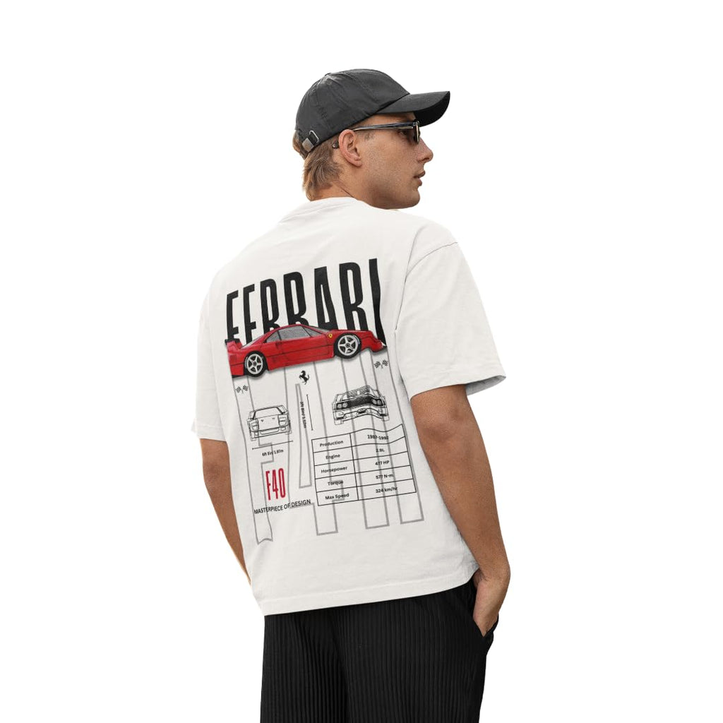 PUMA FERRARI F40 Cloud White Oversized Short Sleeve Graphic Tee