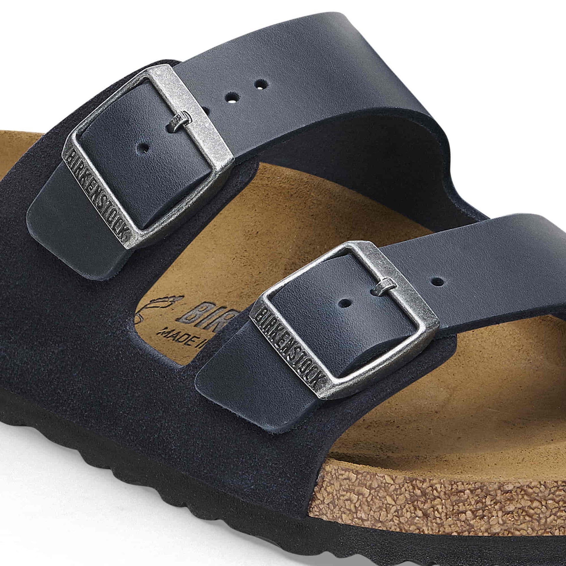 BIRKENSTOCK Midnight Blue Luxe Leather Arizona Sandals