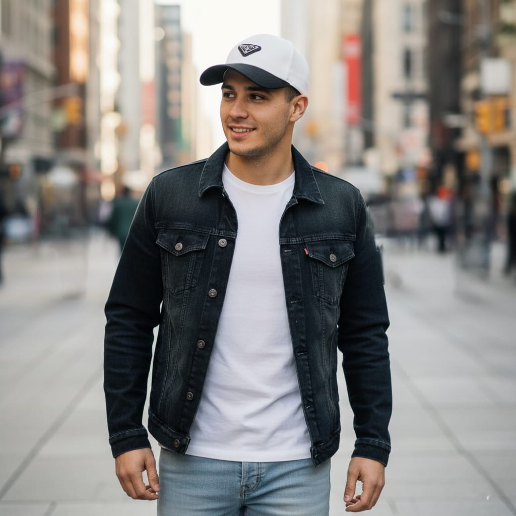 PRADA Celestial Graphite Bi-Color Luxe Baseball Cap