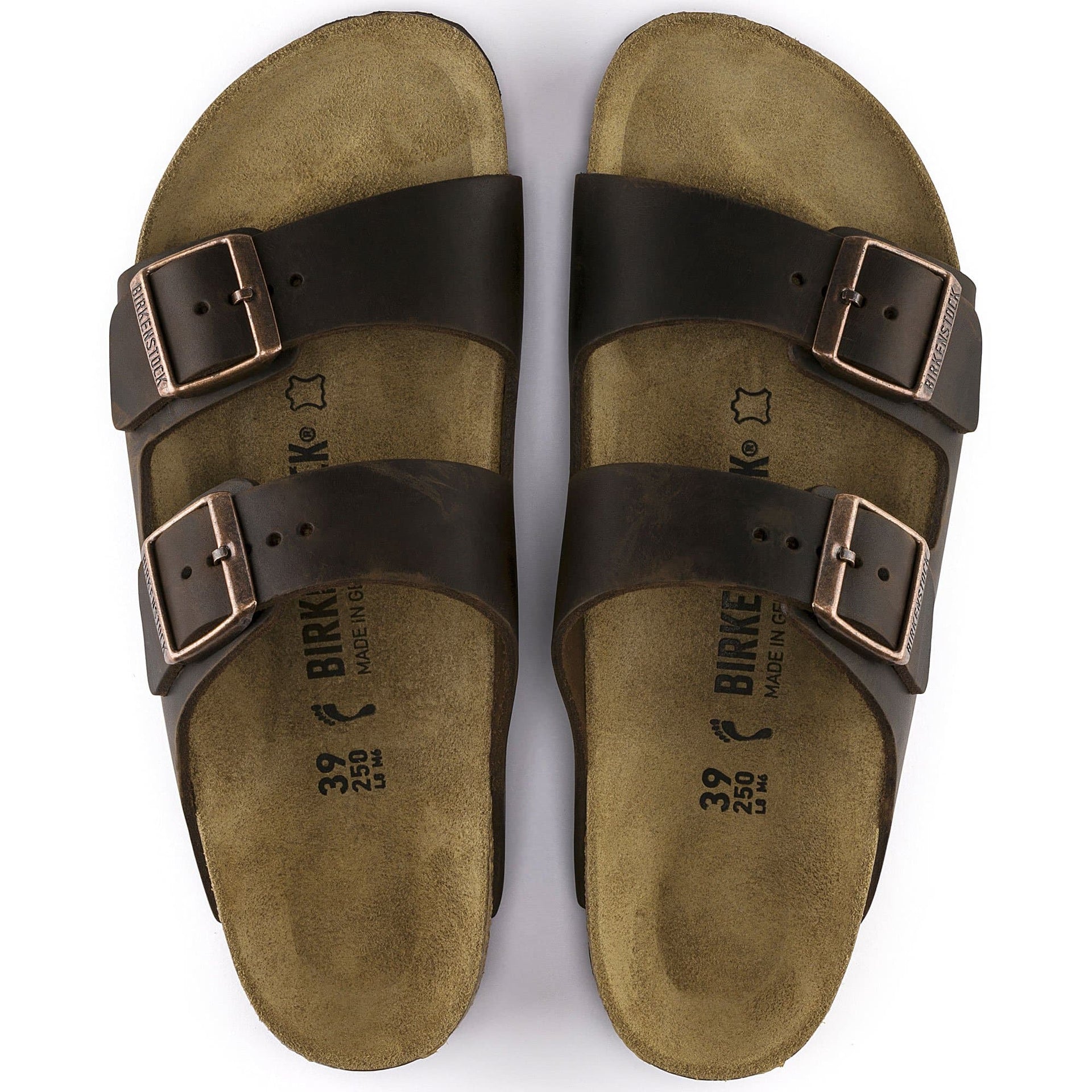 BIRKENSTOCK Rustic Chestnut Oiled Leather Arizona Sandals