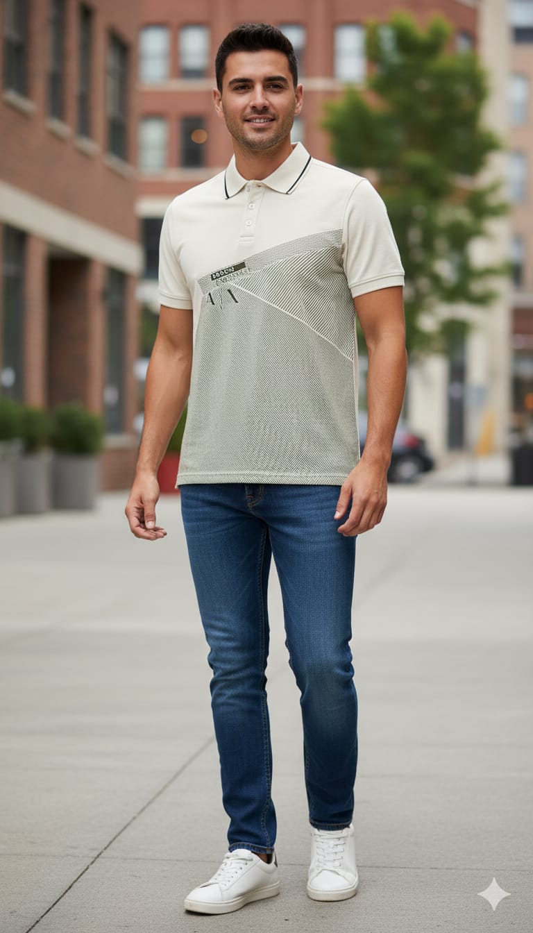 ARMANI Radiant Dune Contemporary Fit Short Sleeve Piqué Polo Shirt