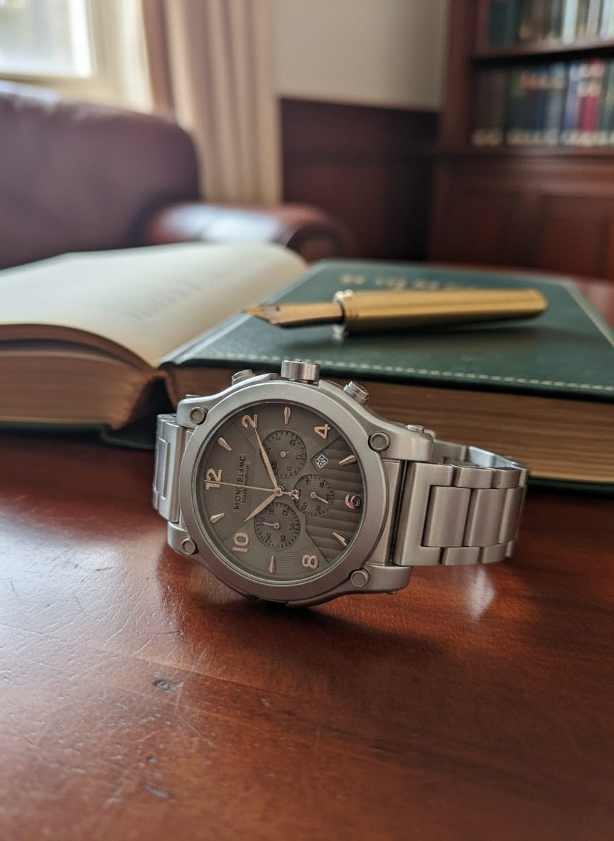 MONTBLANC Celestial Silver Chronograph Stainless Steel Watch  (IMPORTED)