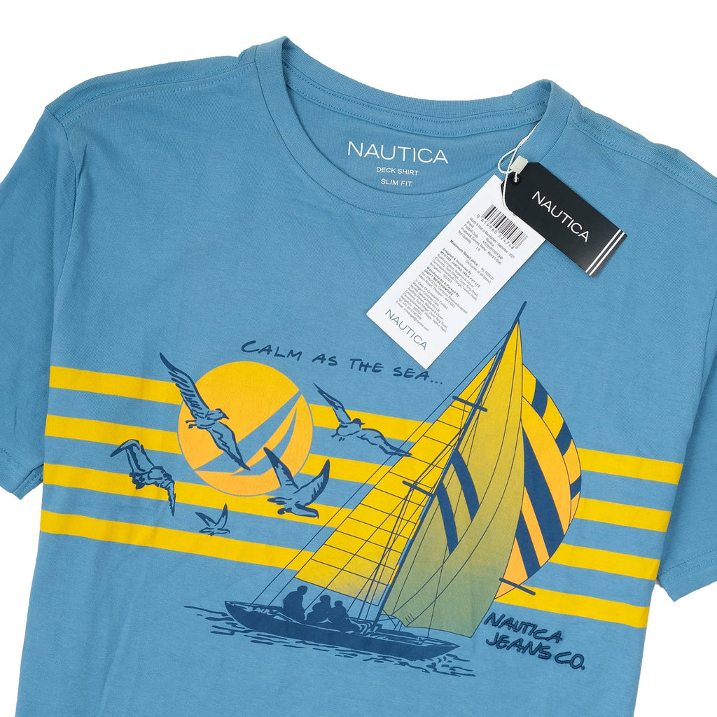 NAUTICA Ocean Breeze Slim Fit Graphic Printed Crewneck Tee