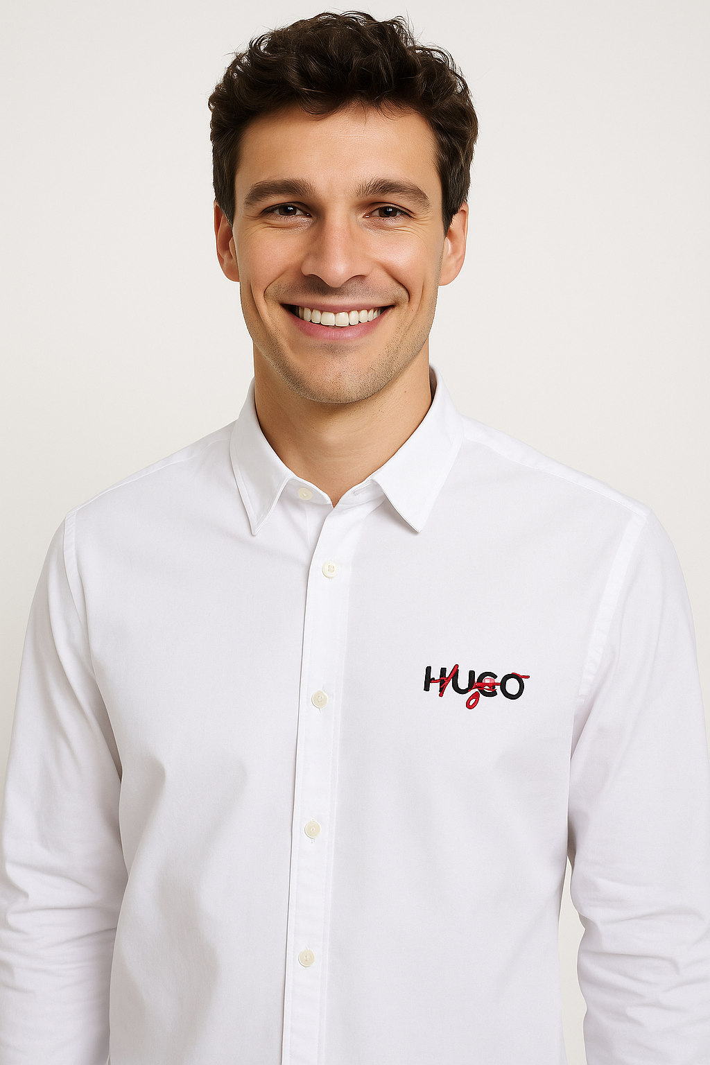 HUGO Frosted Pearl Tailored Fit Long Sleeve Button-Up Shirt