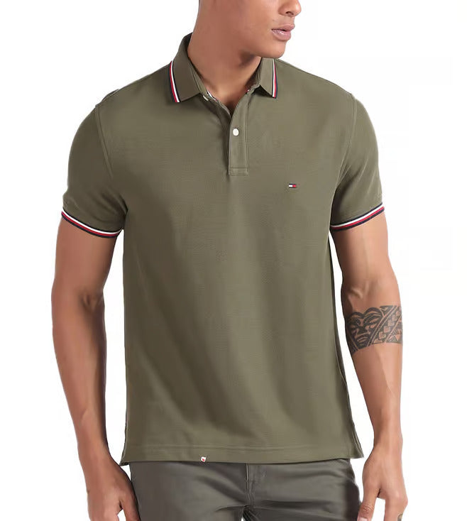 TOMMY HILFIGER Enchanted Olive Classic Fit Piqu�� Polo Shirt