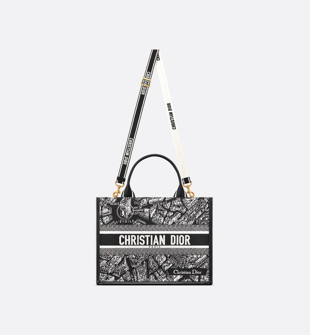 CHRISTIAN DIOR Urban Charcoal Artistic Print Tote Bag