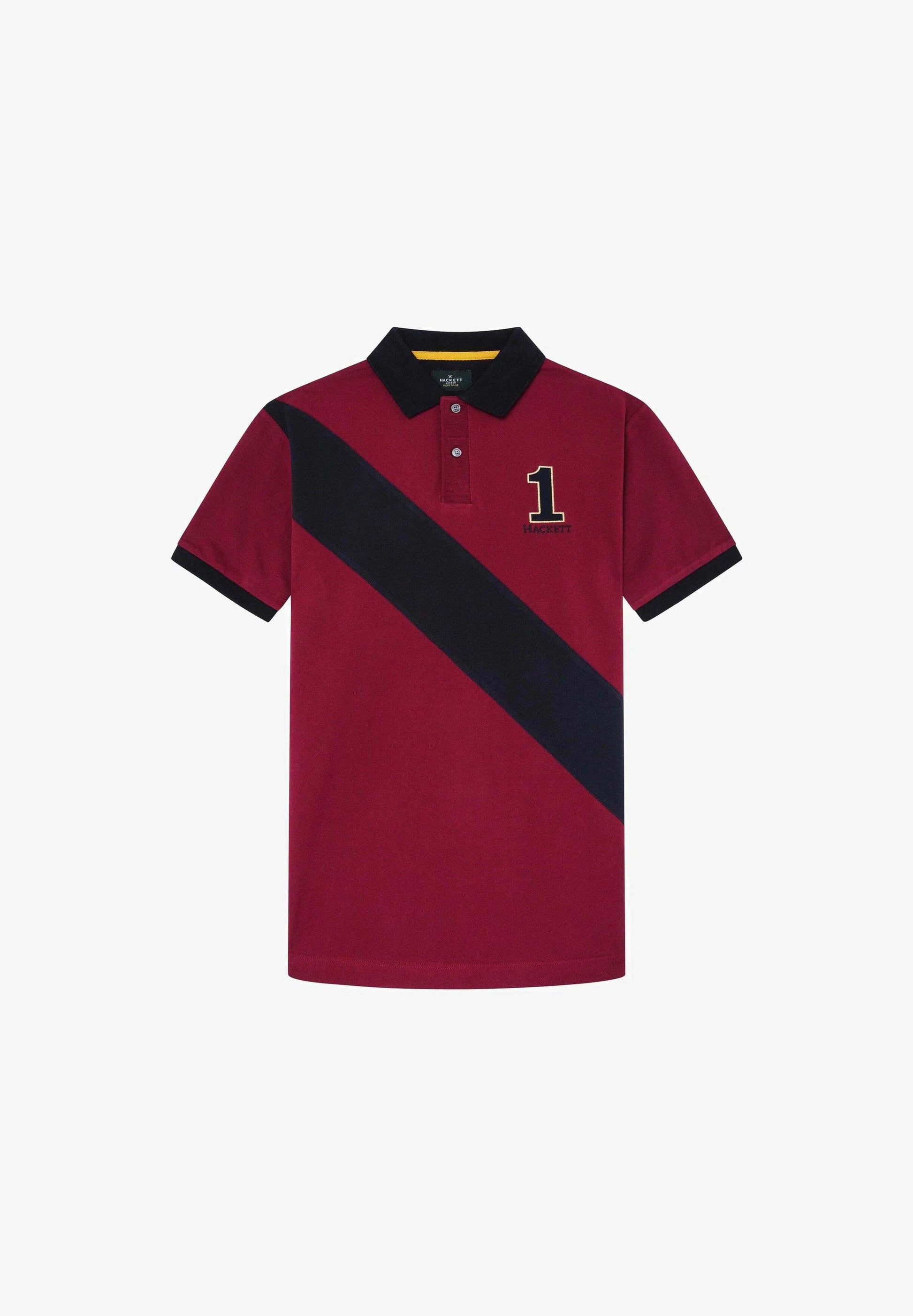 HACKETT Ember Garnet Tailored Fit Short Sleeve Piqué Polo Shirt