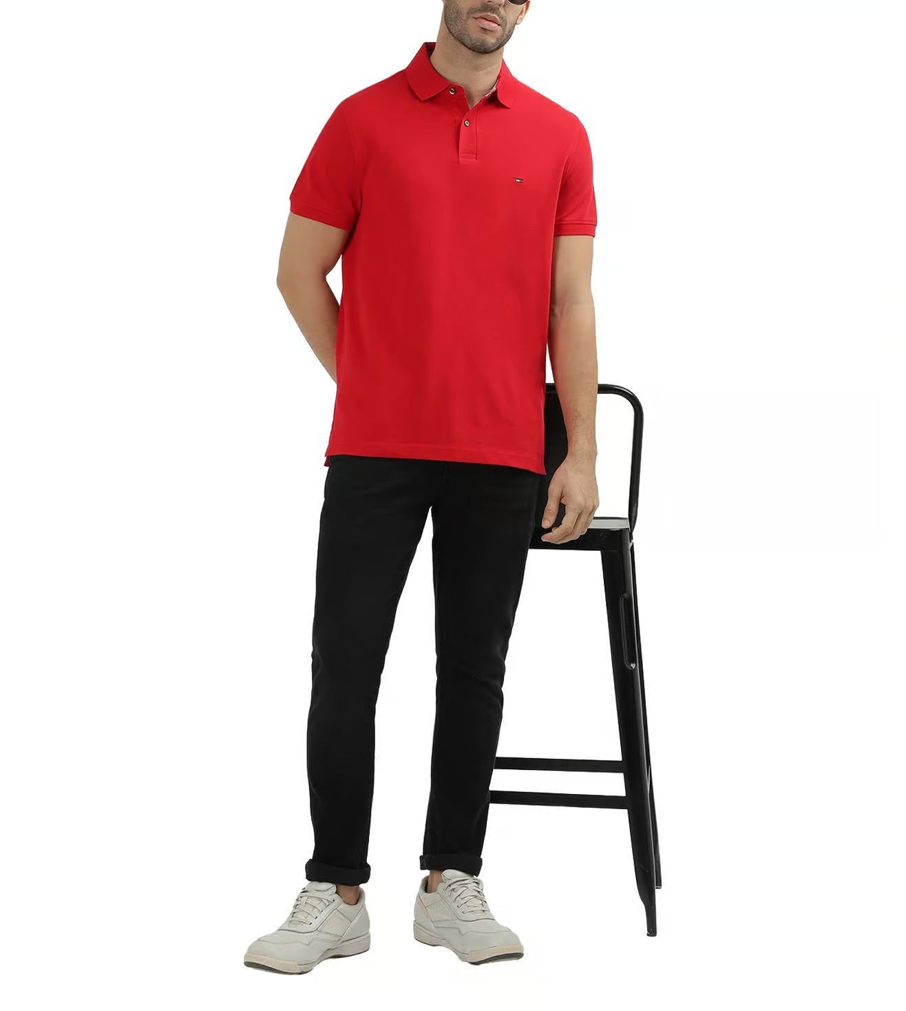 TOMMY HILFIGER Ember Red Classic Fit Short Sleeve Polo Shirt