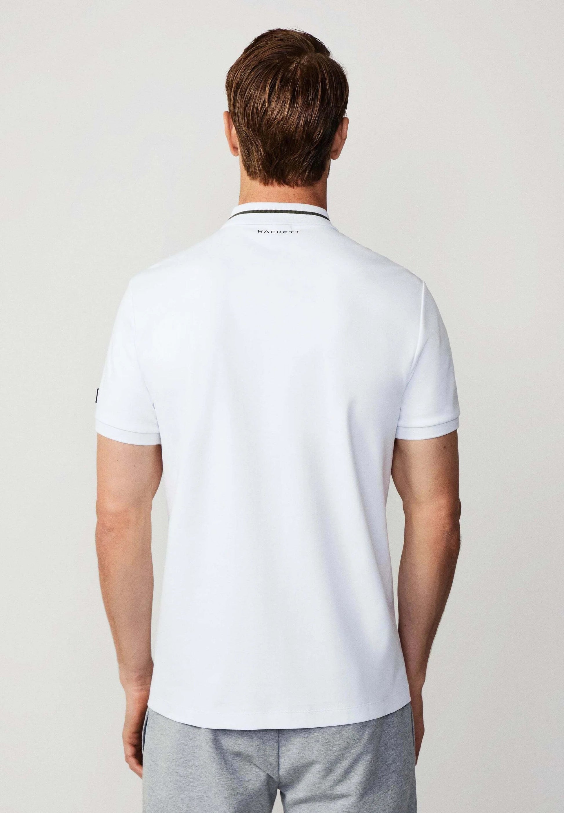 HACKETT Ethereal Snow Luxe Fit Short Sleeve Piqué Polo Shirt