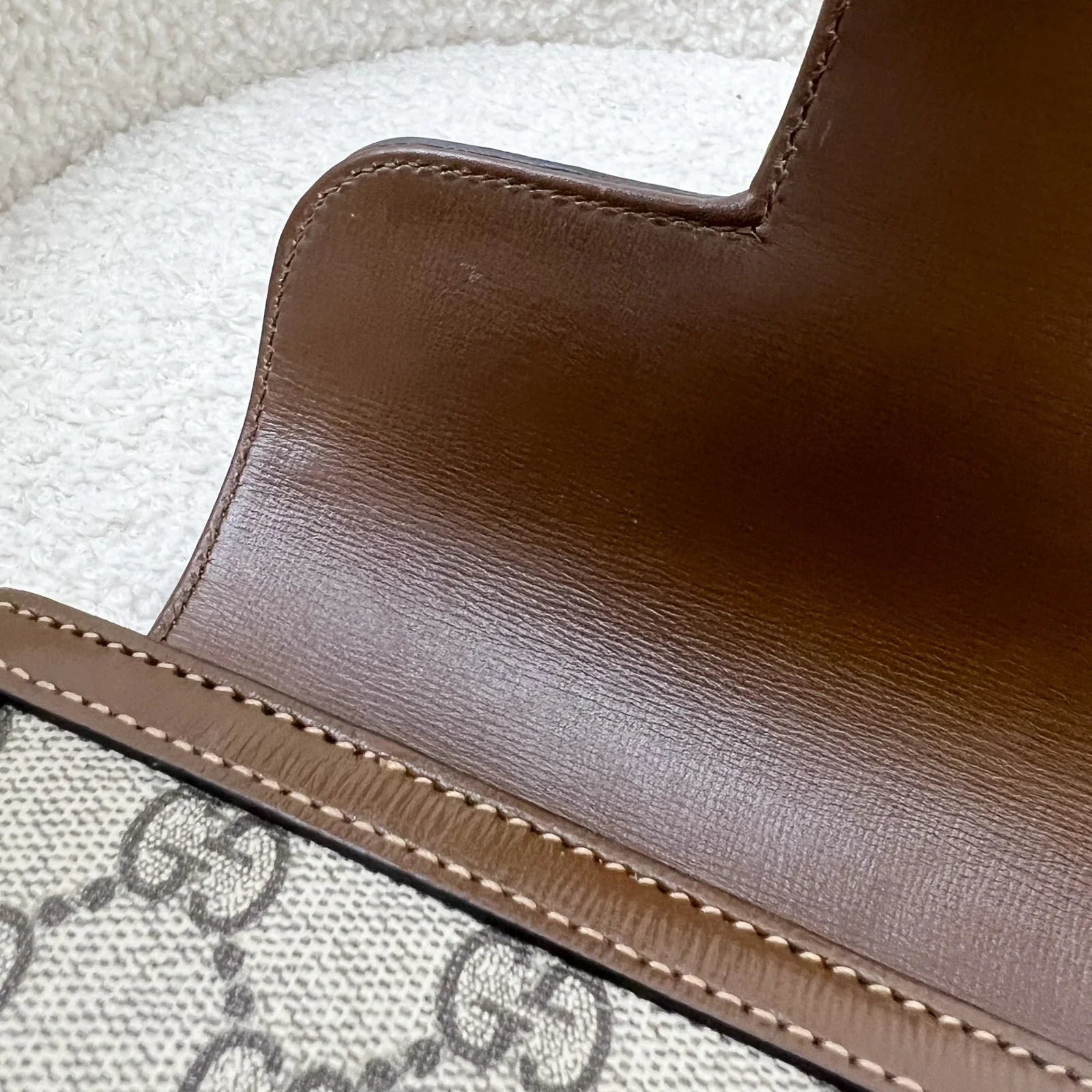 GUCCI Rustic Chestnut Signature Canvas & Leather Tote Bag