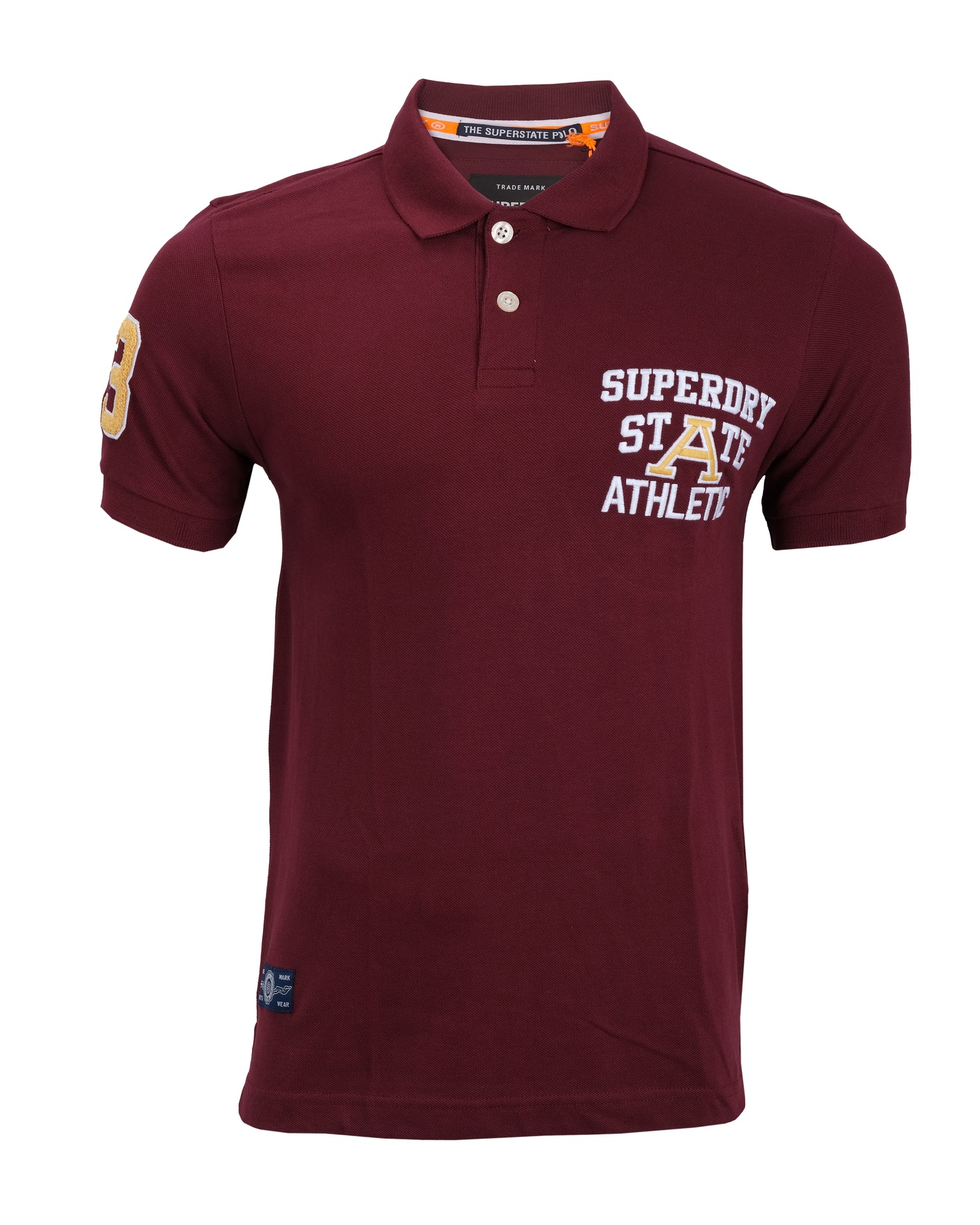 SUPERDRY Garnet Red Slim Fit Embroidered Polo Shirt