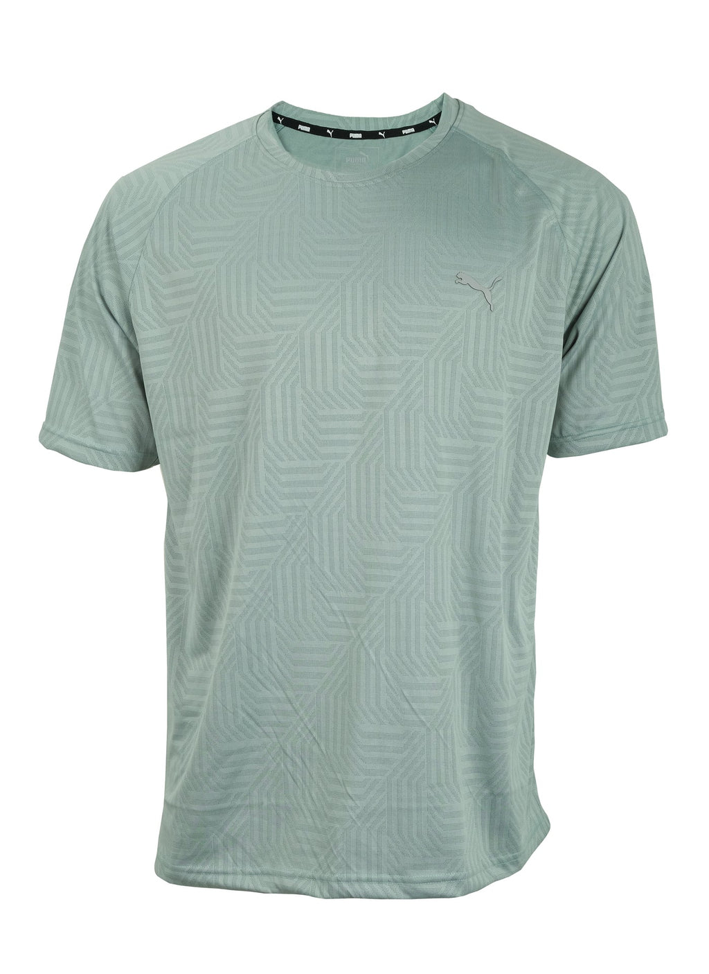 PUMA Sage Mist Geometric Pattern Performance Crewneck Tee