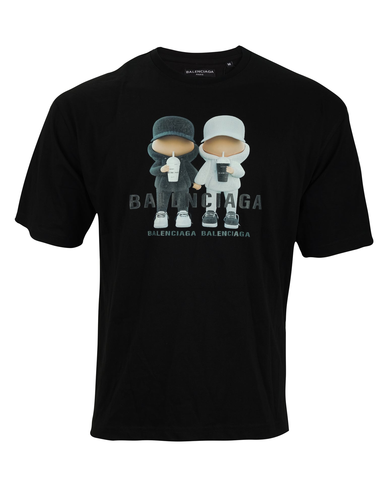 BALENCIAGA Midnight Noir Graphic Oversized Short Sleeve Tee