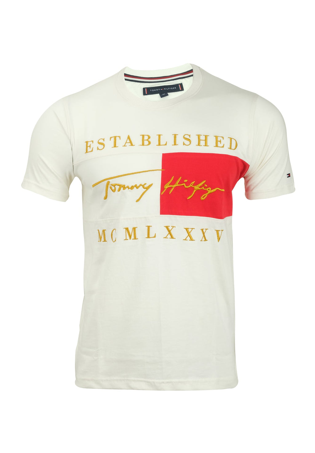 TOMMY HILFIGER Cloud Ivory Signature Graphic Short Sleeve Tee