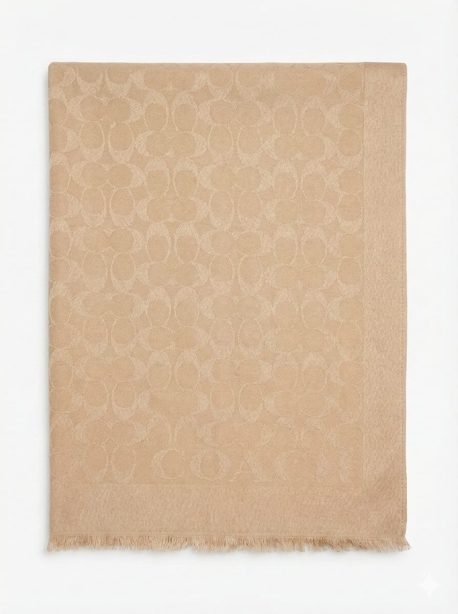 COACH Signature Monogram Cashmere Blend Scarf