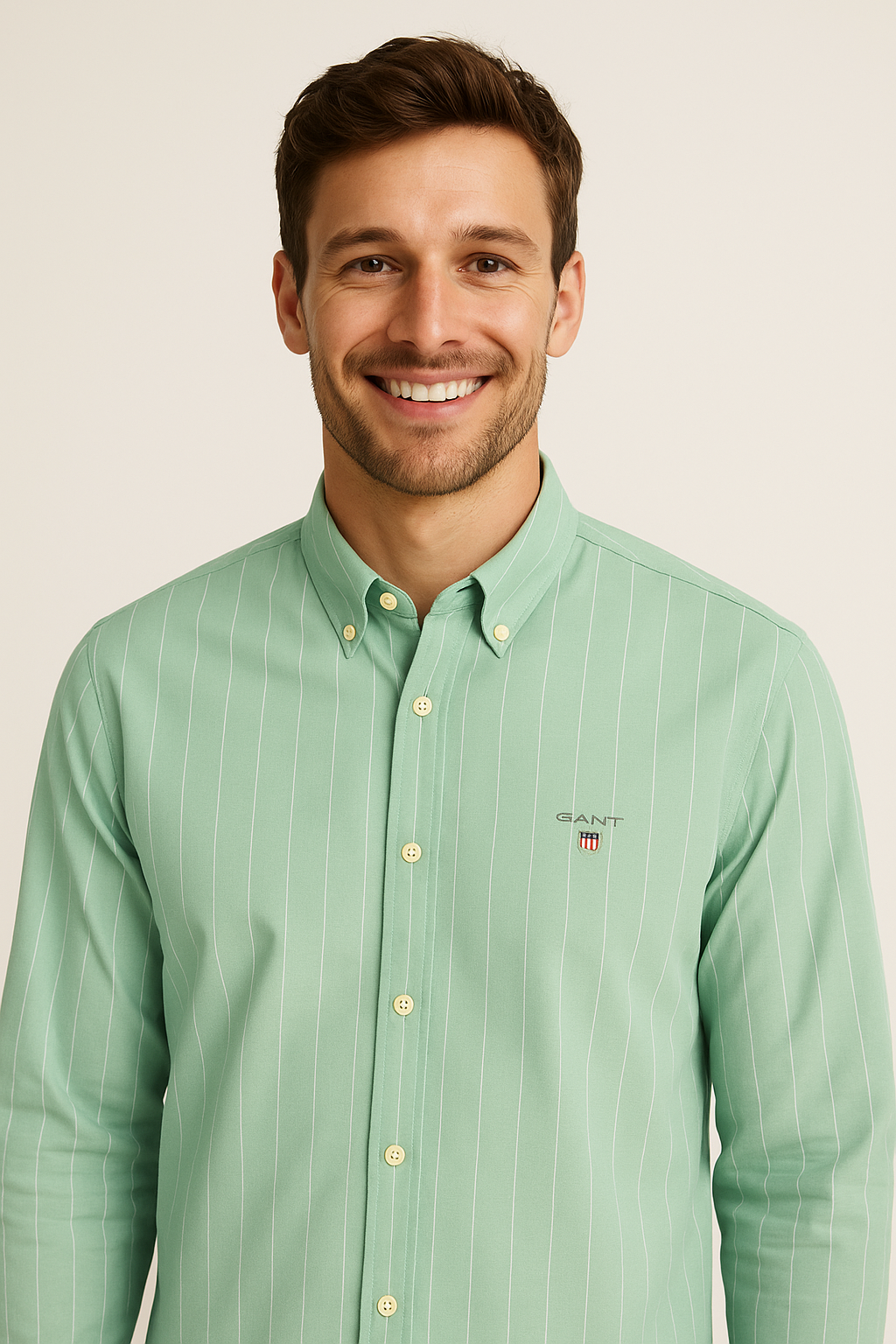GANT Lush Aqua Tailored Fit Long Sleeve Striped Shirt