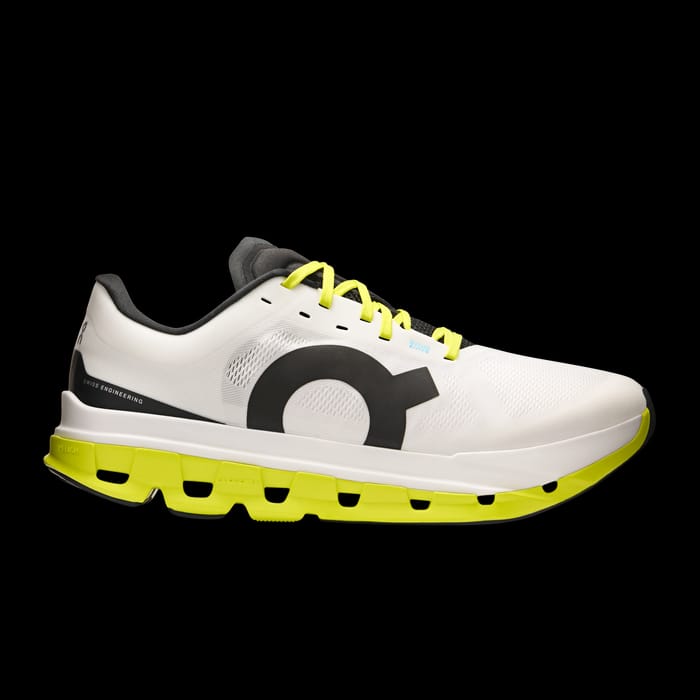On Cloudflow Running Shoes - White/Neon Yellow