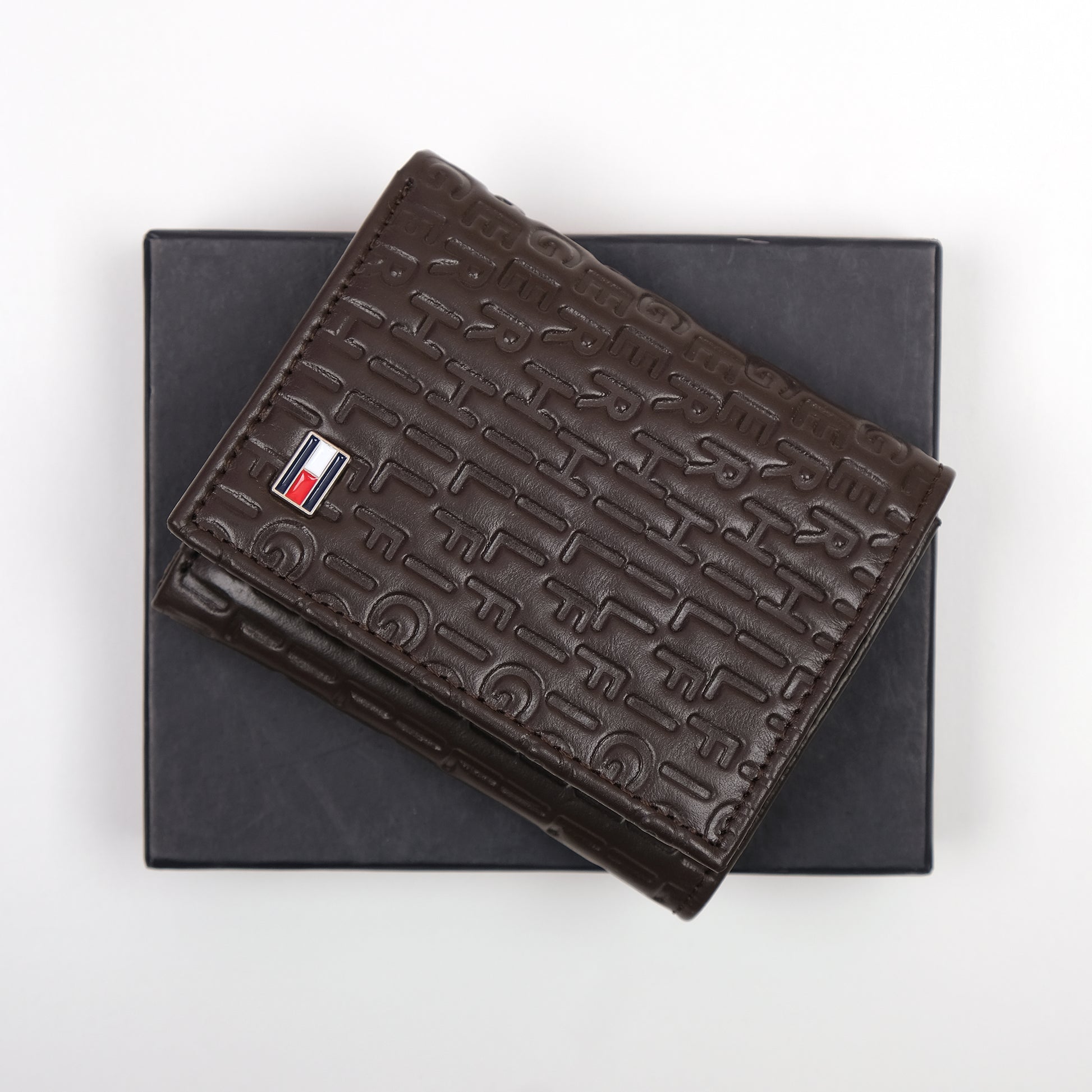 TOMMY HILFIGER Elegant Espresso Leather Wallet