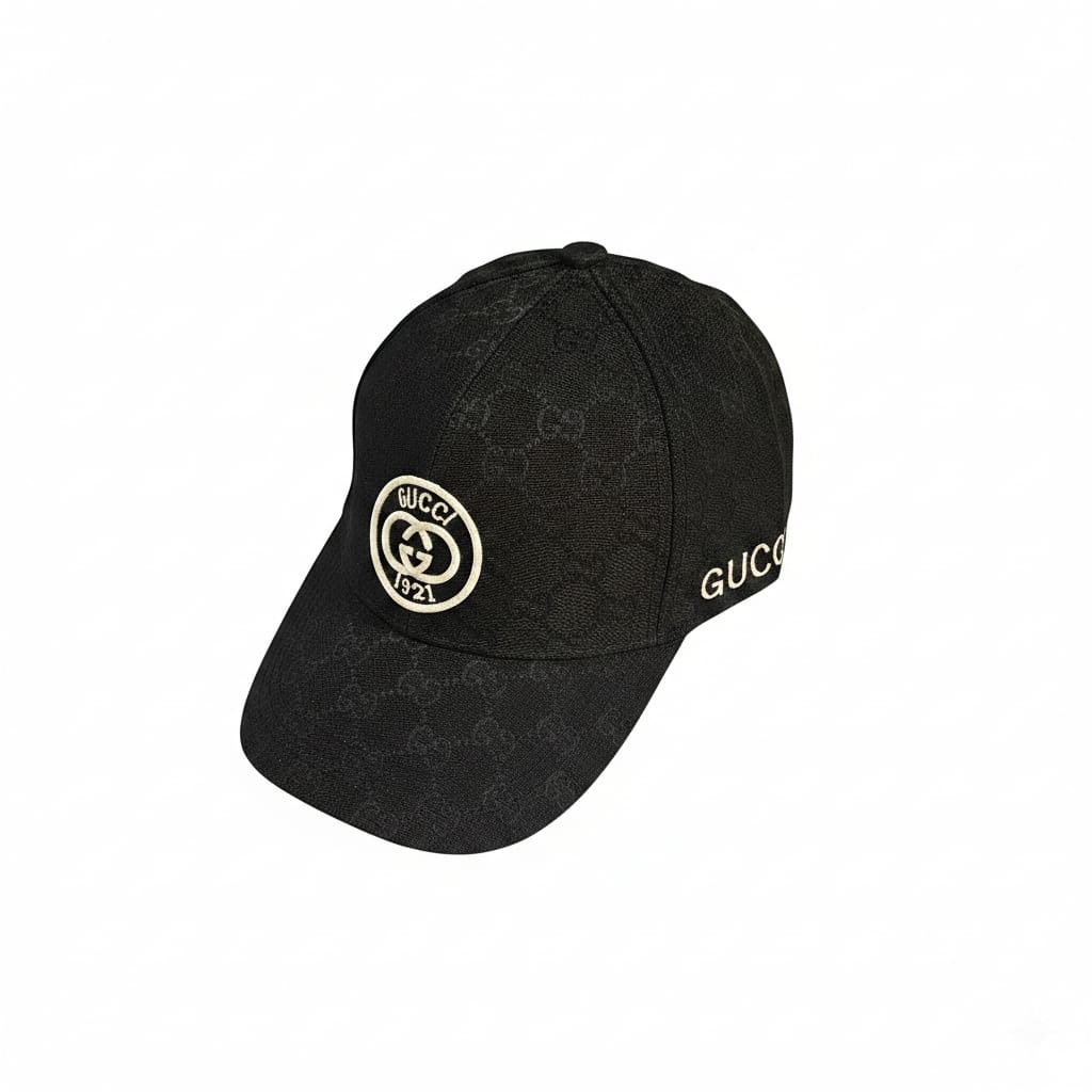 GUCCI Obsidian Velvet Signature Logo Baseball Cap