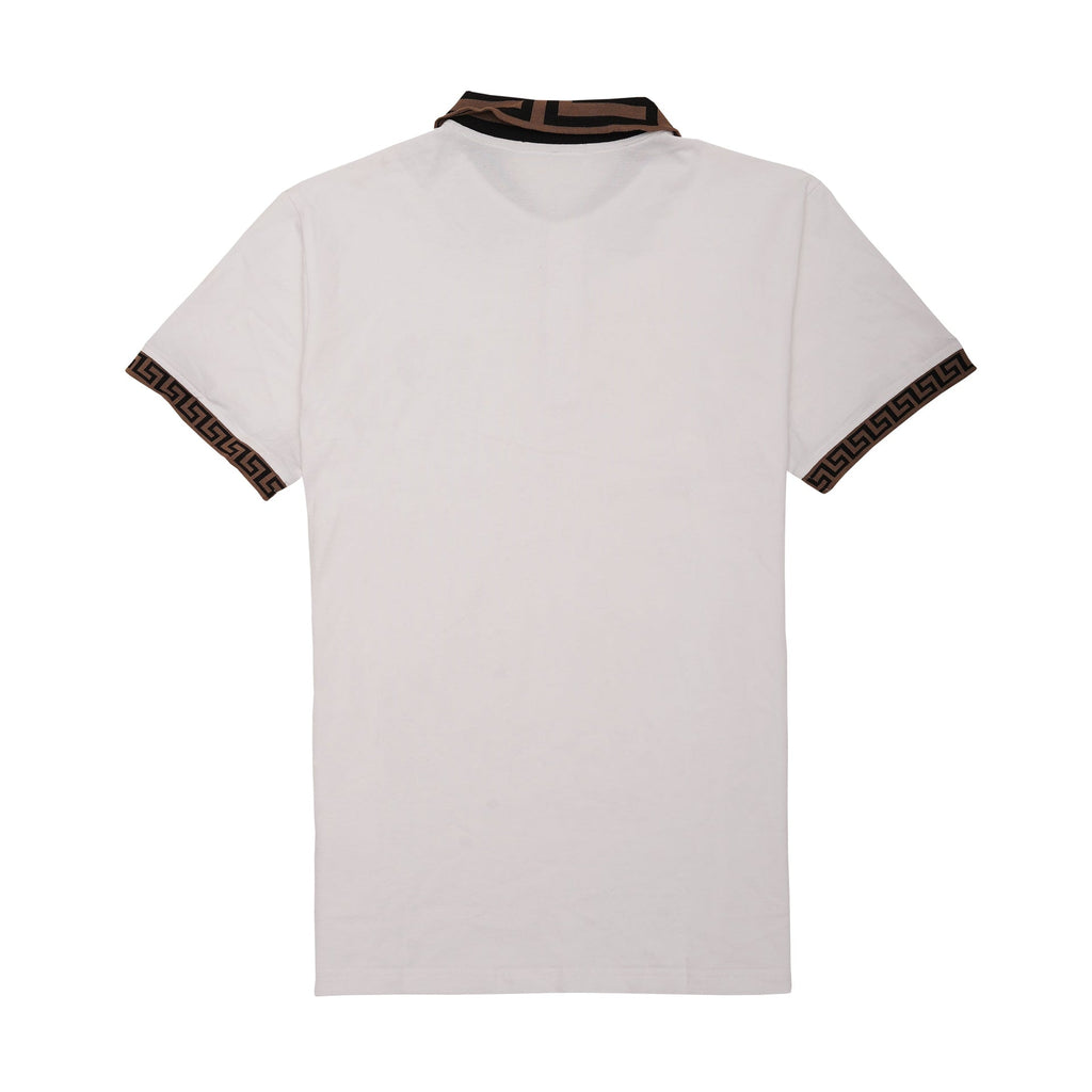 VERSACE Ivory Luxe Medusa Trim Slim Fit Polo Shirt