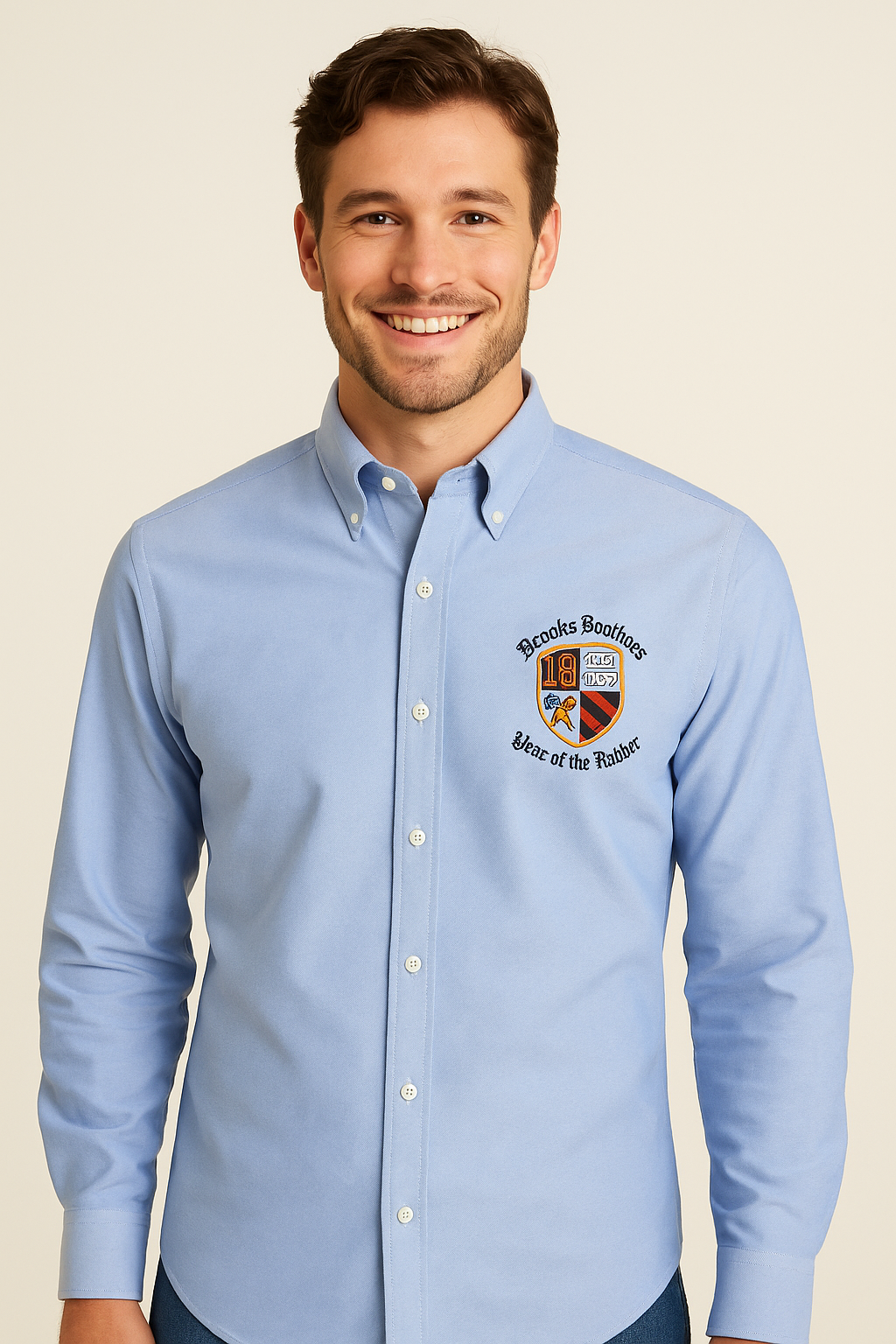 BROOKS BROTHERS Serene Sky Slim Fit Long Sleeve Button-Down Shirt