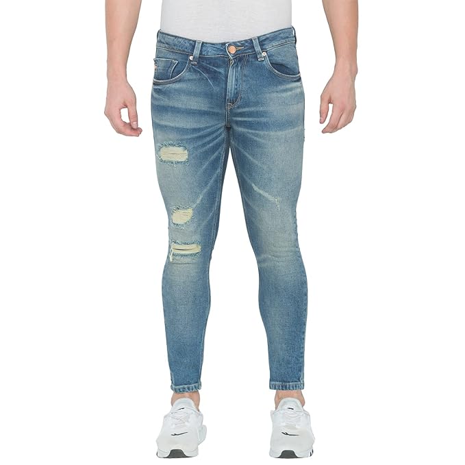 SPYKAR Classic Slim Fit Distressed Jeans