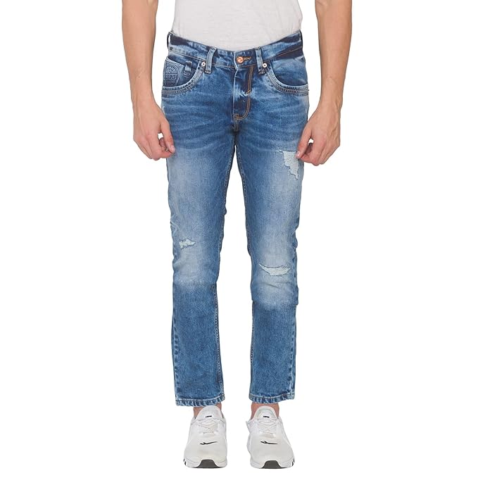 SPYKAR Classic Slim Fit Distressed Jeans