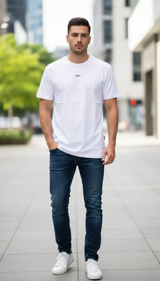 OFF-WHITE™ Ethereal Pearl Relaxed Fit Short Sleeve T-Shirt