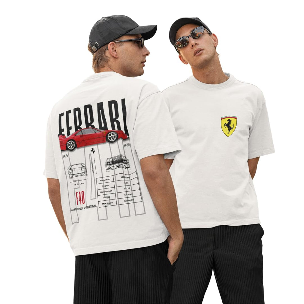 PUMA FERRARI F40 Cloud White Oversized Short Sleeve Graphic Tee