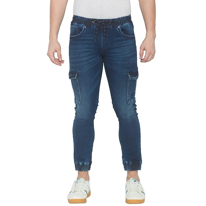 SPYKAR Men's Comfort Stretch Denim Joggers